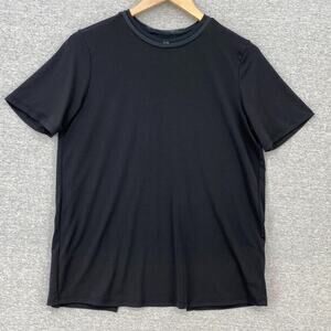 Fabletics Shirt Womens XS Black Vivienne Short Sleeve Open Split Cross Back Tee
